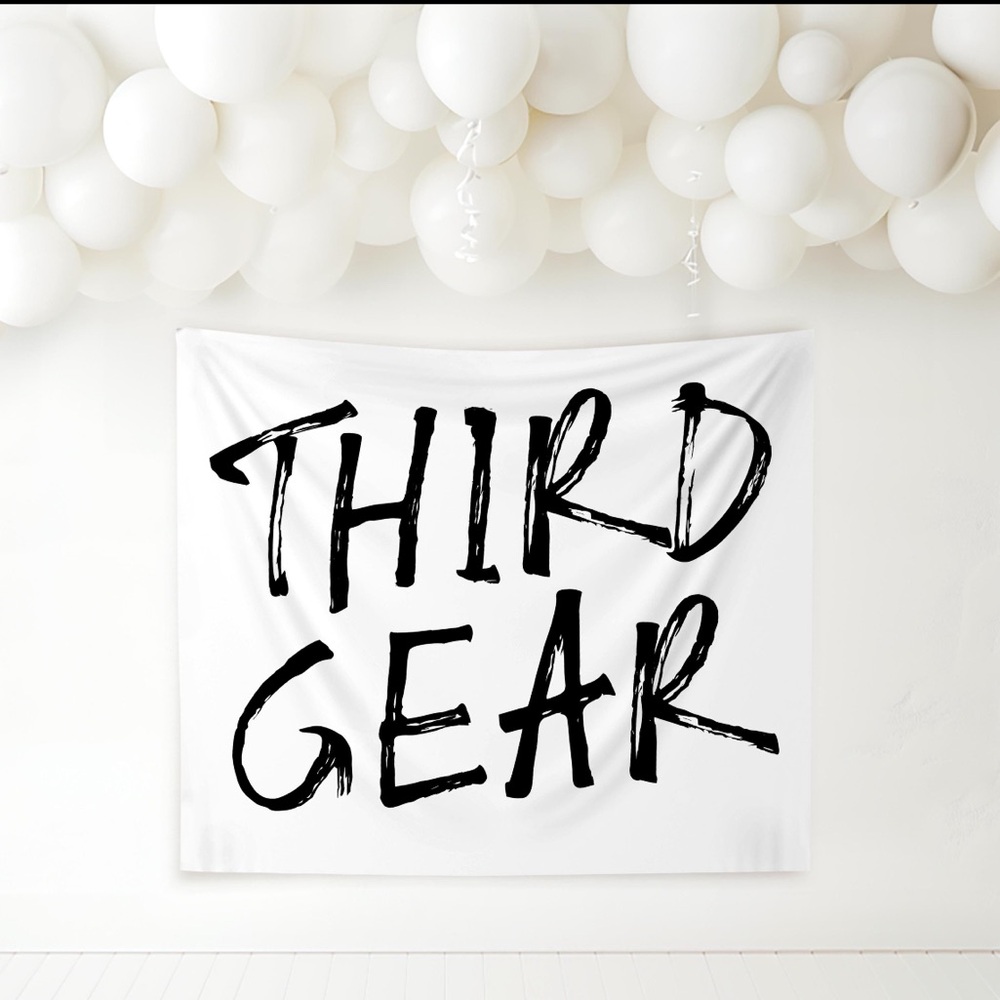 Third Gear birthday backdrop